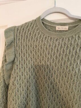 Rylee + Cru Sage Cable-knit Sweater